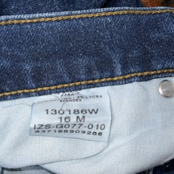 Riders Womens 16 Medium Dark Wash Tapered Leg Denim Jeans - Picture 3 of 9